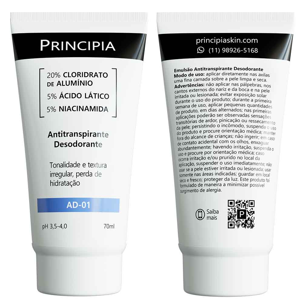 Antitranspirante Desodorante Principia Ad-01 70ml — foto do produto em fundo branco