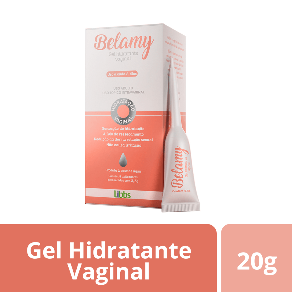 Belamy Gel Hidratante Vaginal Com 20g + 8 Aplicadores De 2,5g Cada — foto do produto em fundo branco