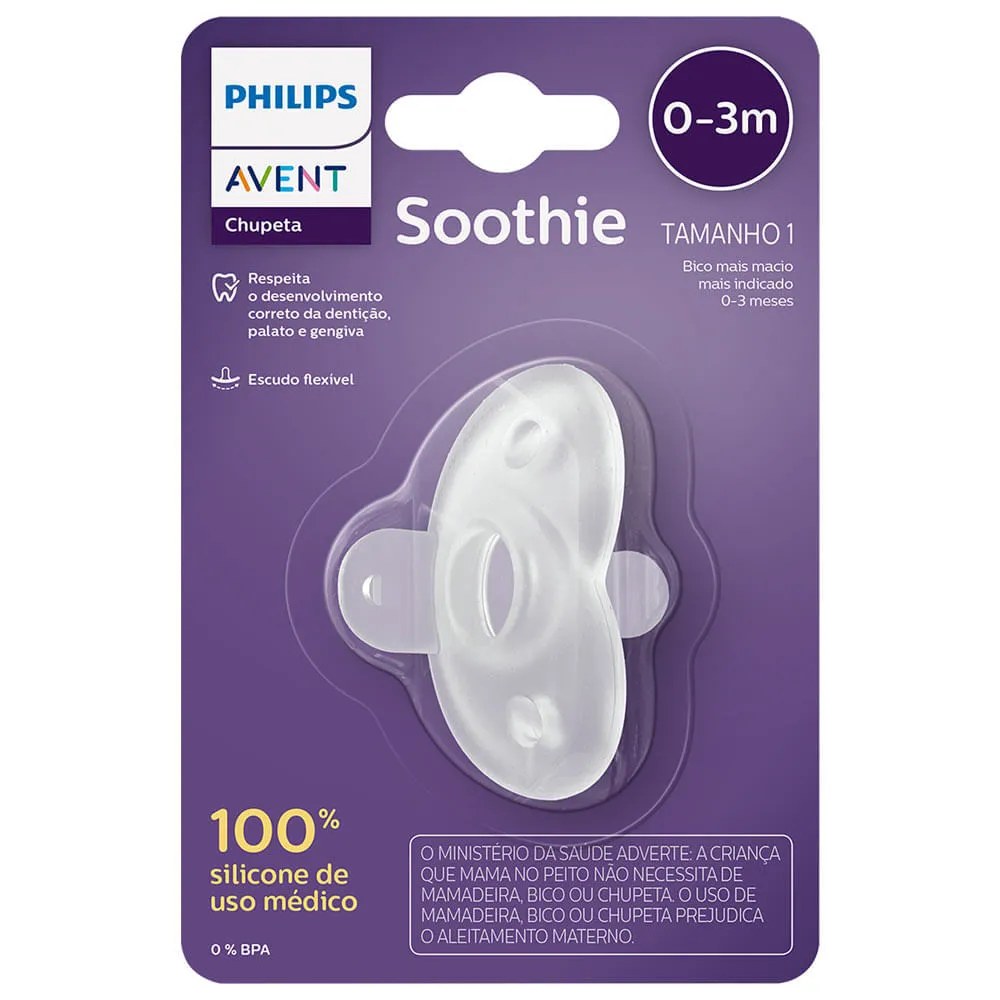 Chupeta Avent Soothie Com 1 Neutra 0-3 Meses — foto do produto em fundo branco