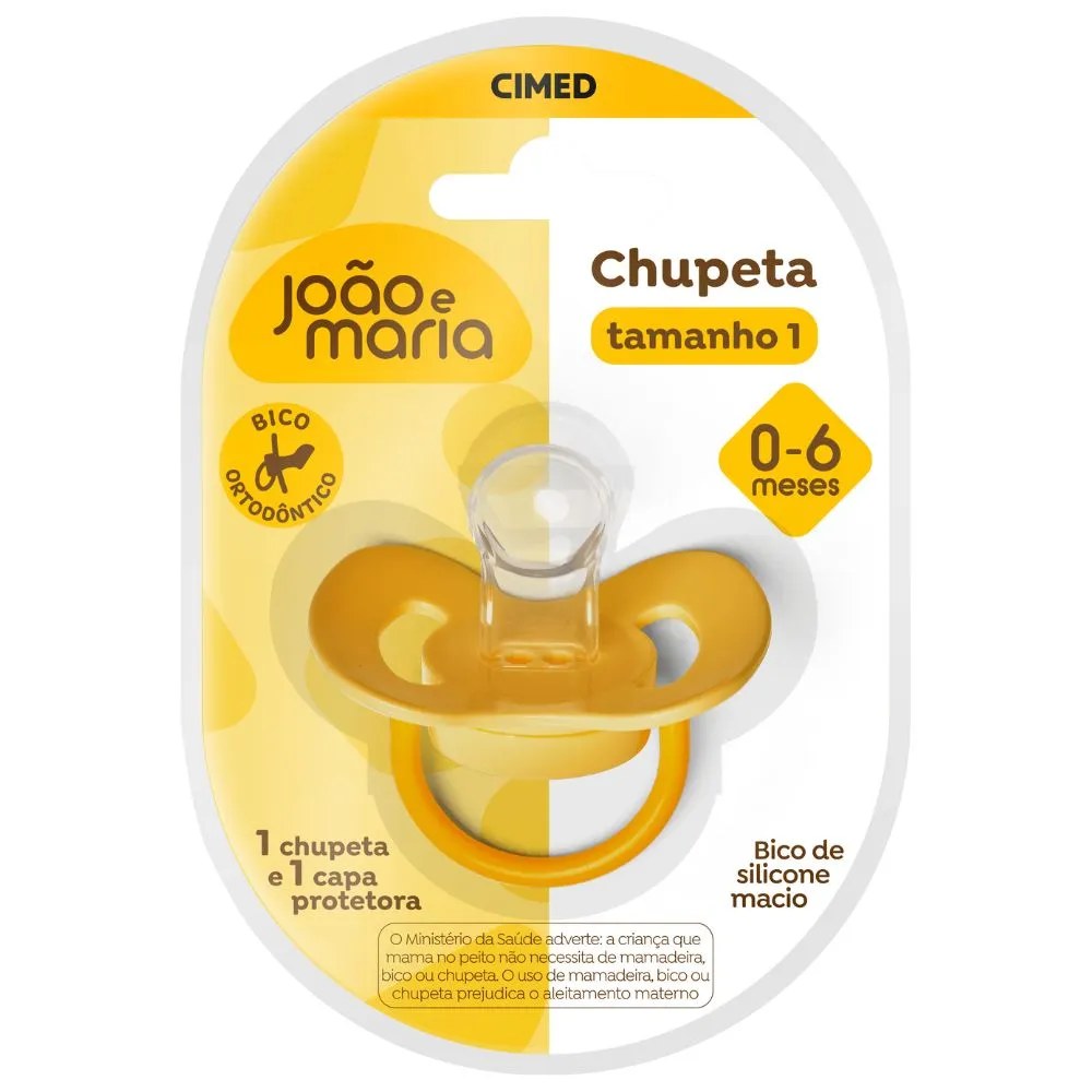 Chupeta Com Capa Protetora João E Maria 0-6 Meses — foto do produto em fundo branco