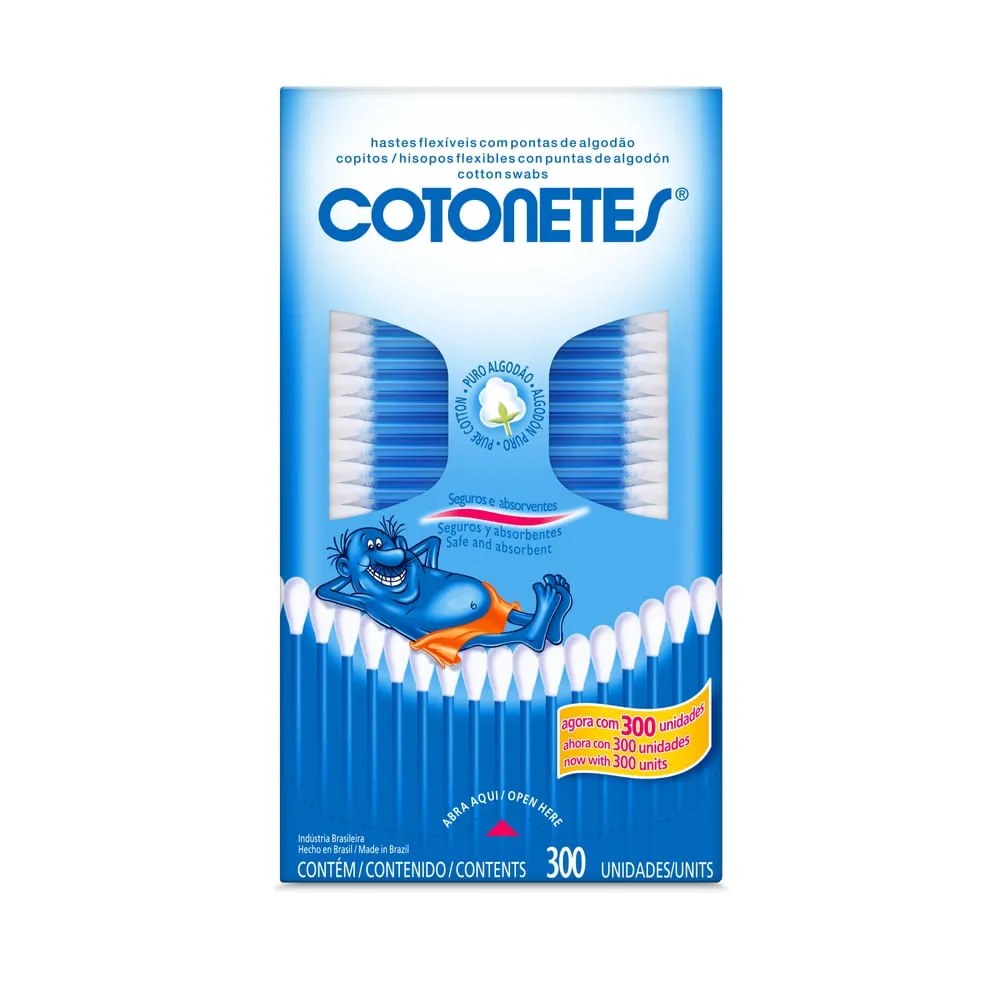 Cotonetes Johnsons Com 300 Unidades — foto do produto em fundo branco