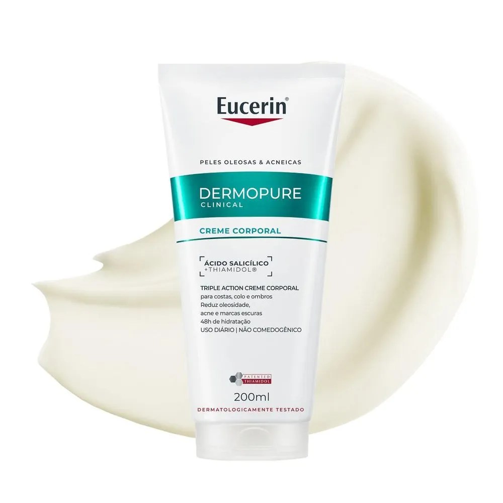 Creme Corporal Eucerin Dermopure Clinical Efeito Triplo 200ml — foto do produto em fundo branco