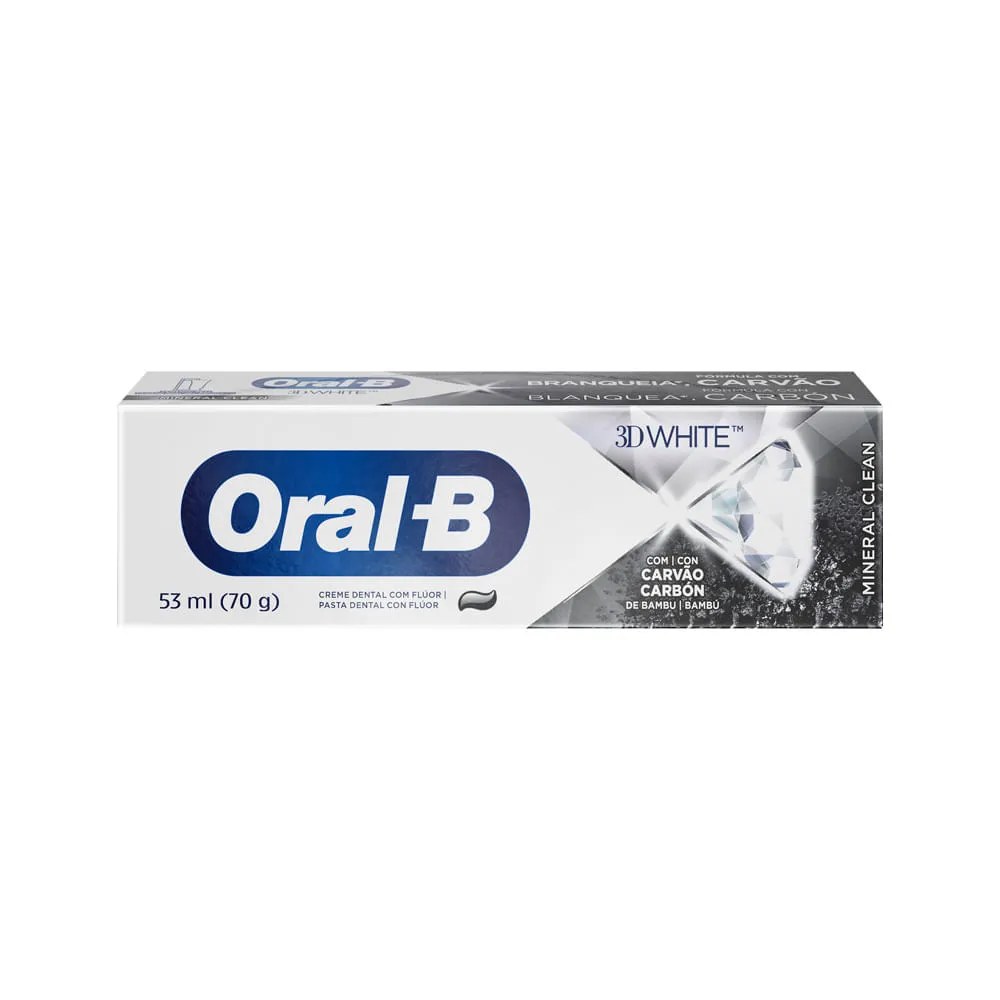 Creme Dental Oral-b 3d White Mineral Clean 70g — foto do produto em fundo branco