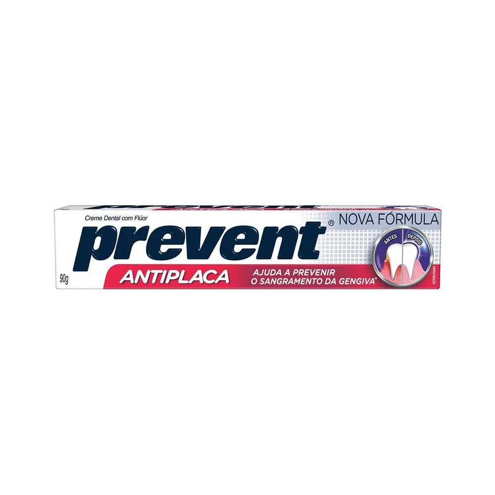 Creme Dental Prevent Antiplaca 90g — foto do produto em fundo branco