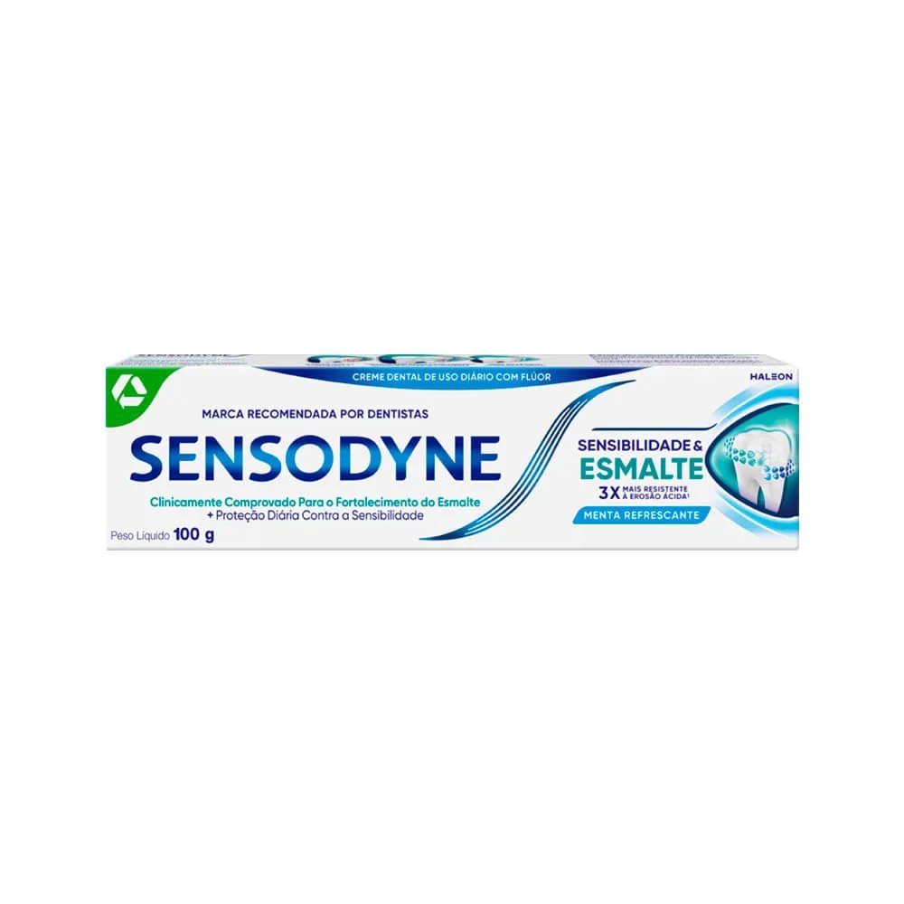 Creme Dental Sensodyne Sensibilidade E Esmalte Menta Refrescante 100g — foto do produto em fundo branco