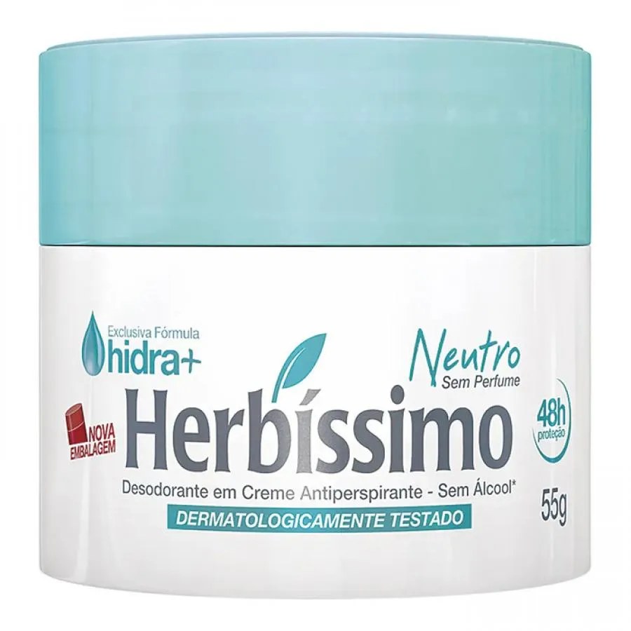 Creme Desodorante Herbíssimo Neutro 55g — foto do produto em fundo branco