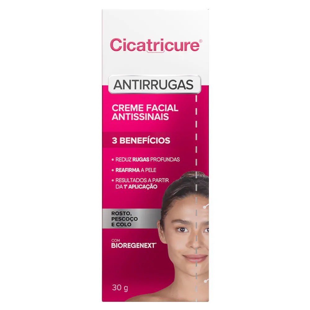Creme Facial Antirrugas E Antissinais Cicatricure 30g — foto do produto em fundo branco