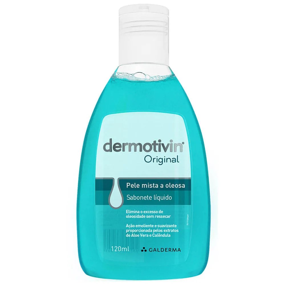 Dermotivin Original Sabonete Líquido Para Pele Mista 120ml — foto do produto em fundo branco