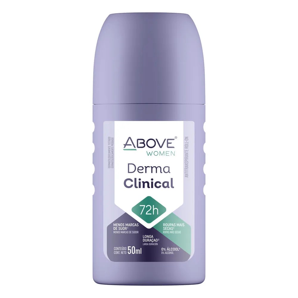 Desodorante Above Feminino Derma Clinical 50ml Roll On — foto do produto em fundo branco