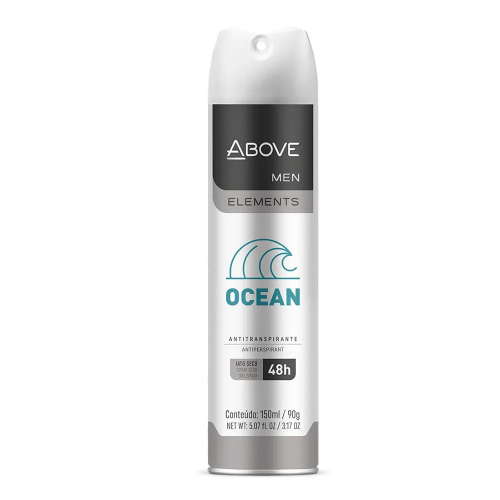 Desodorante Above Masculino Elements Aerossol 150ml Ocean — foto do produto em fundo branco