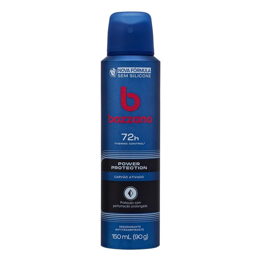 Desodorante Bozzano Masculino Aerossol 150ml Power Protection — foto do produto em fundo branco