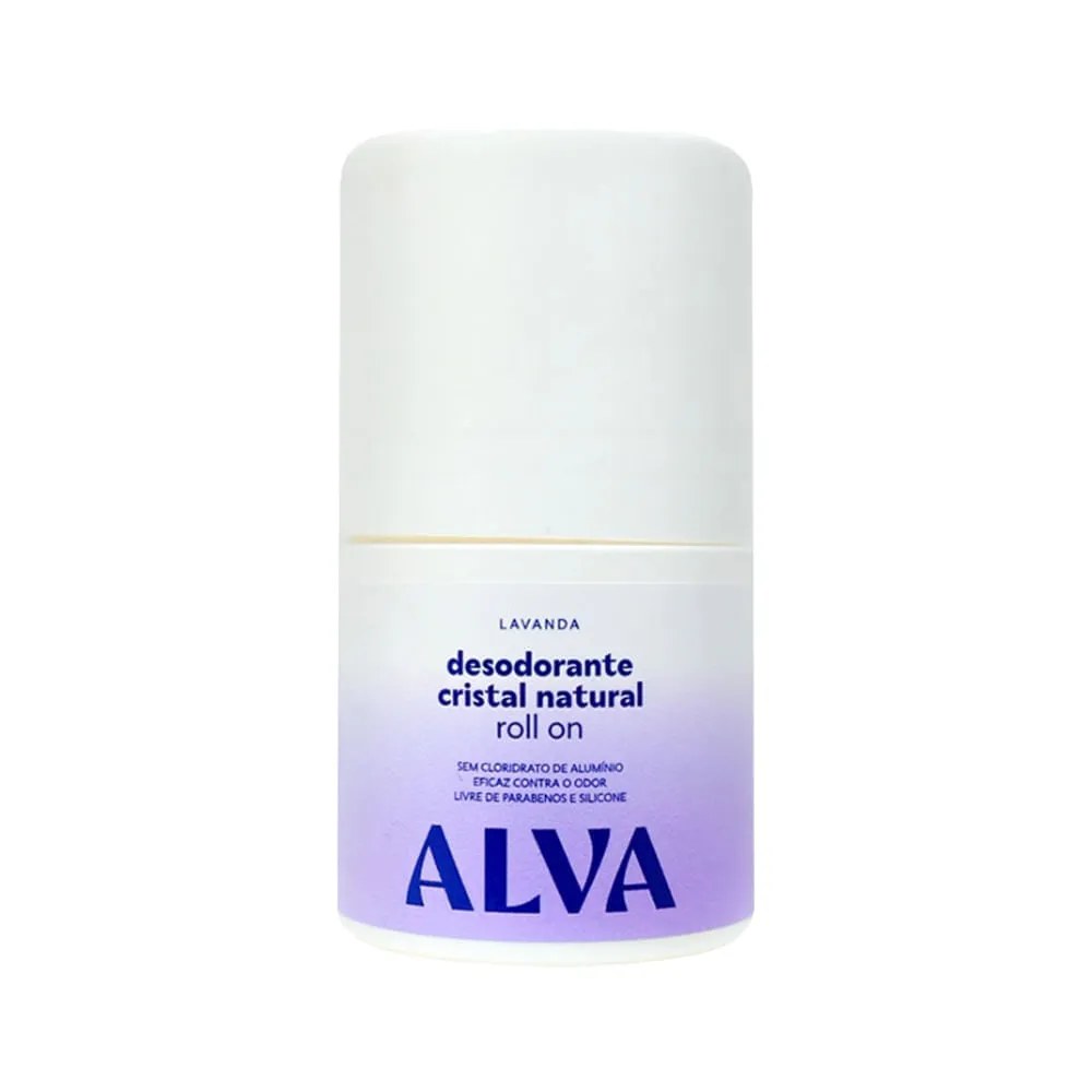 Desodorante Cristal Natural Alva Roll On Lavanda 50ml — foto do produto em fundo branco