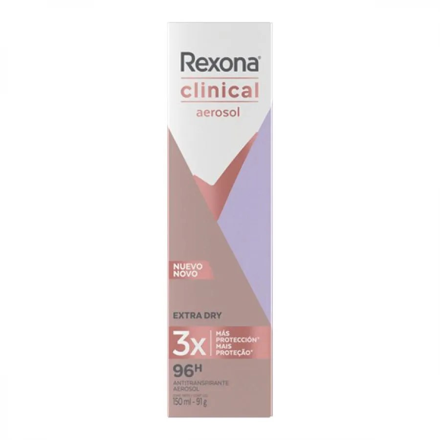 Desodorante Feminino Rexona Clinical Extra Dry 150ml — foto do produto em fundo branco