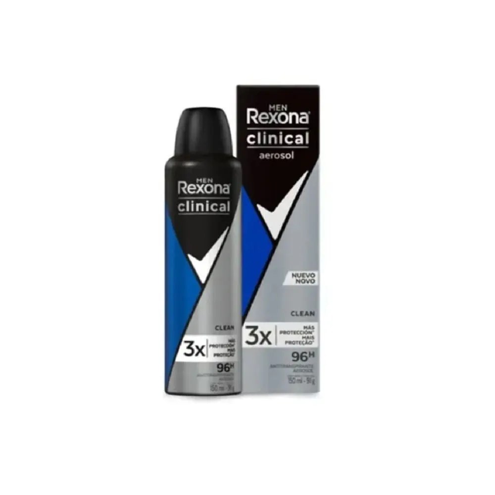 Desodorante Masculino Rexona Clinical Clean 150ml — foto do produto em fundo branco