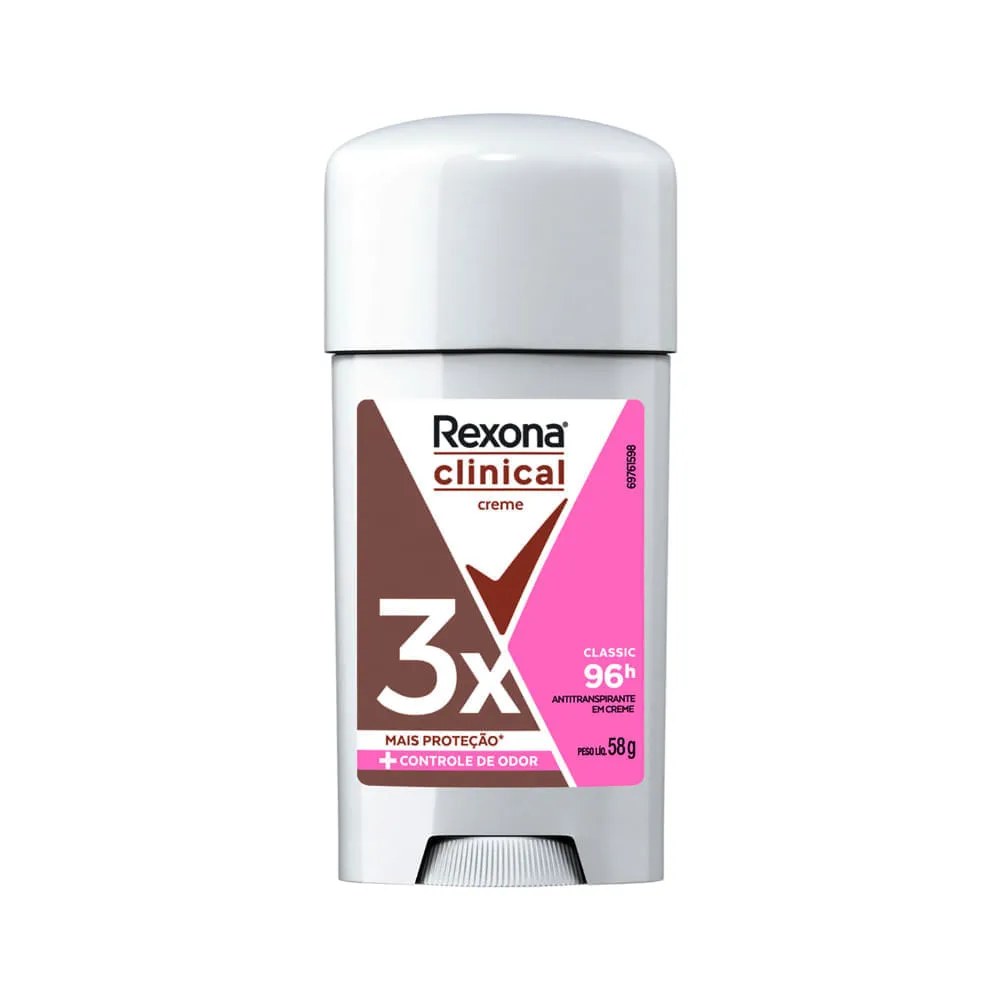 Desodorante Rexona Feminino Clinical 58gr Creme Classic — foto do produto em fundo branco