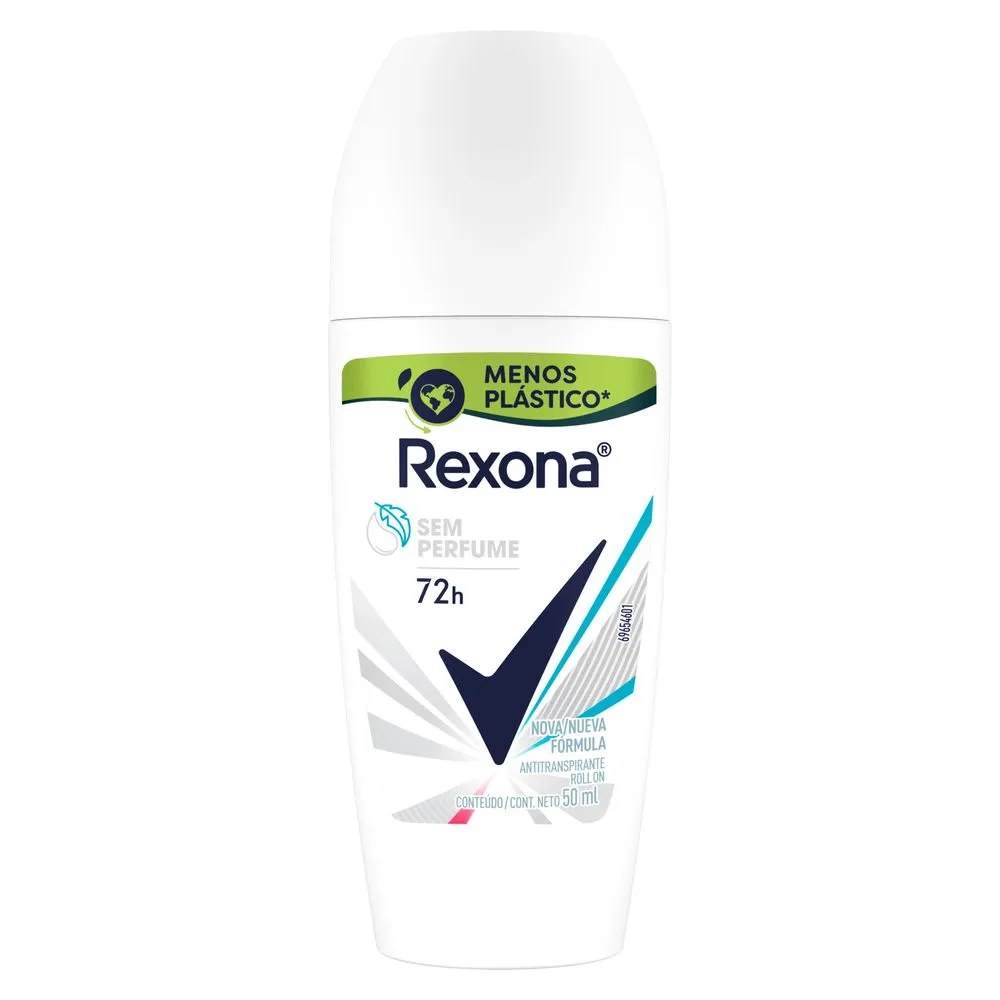 Desodorante Rexona Feminino Roll On Sem Perfume 50ml — foto do produto em fundo branco