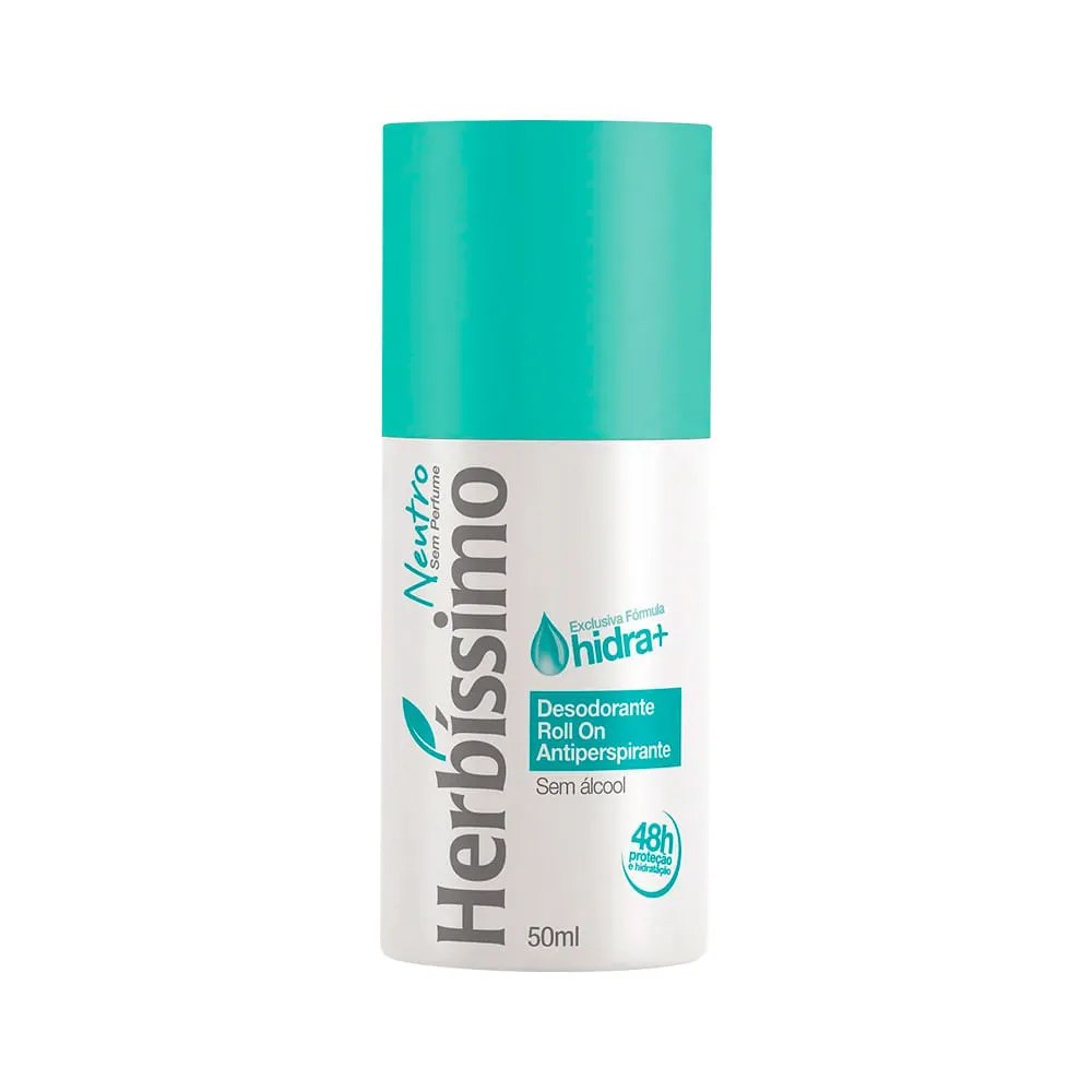 Desodorante Roll On Herbissimo Neutro 50ml — foto do produto em fundo branco