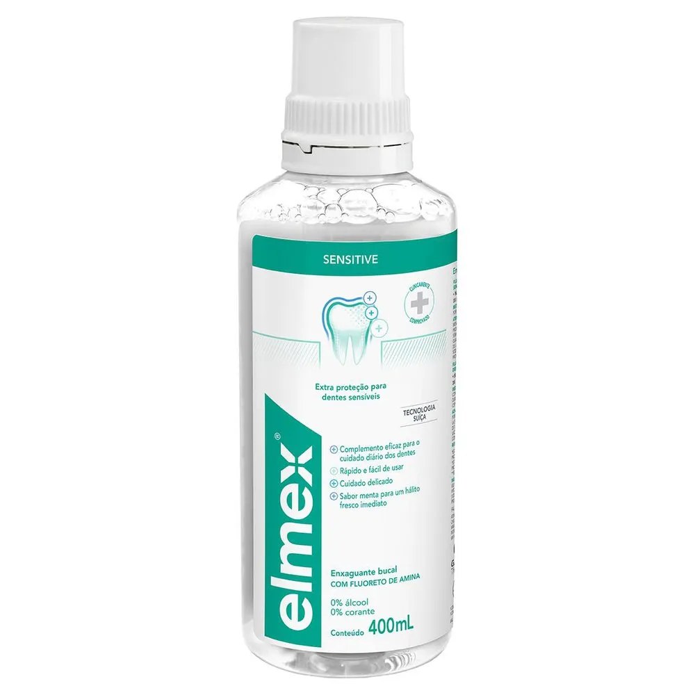 Enxaguante Bucal Elmex Sensitive 400ml — foto do produto em fundo branco