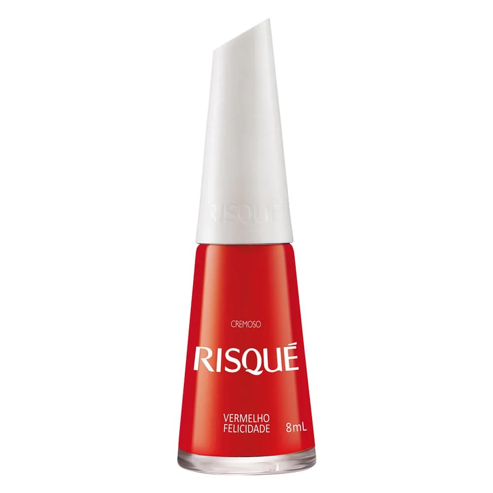 Esmalte Risque 8ml Cremoso Vermelho Felicidade — foto do produto em fundo branco