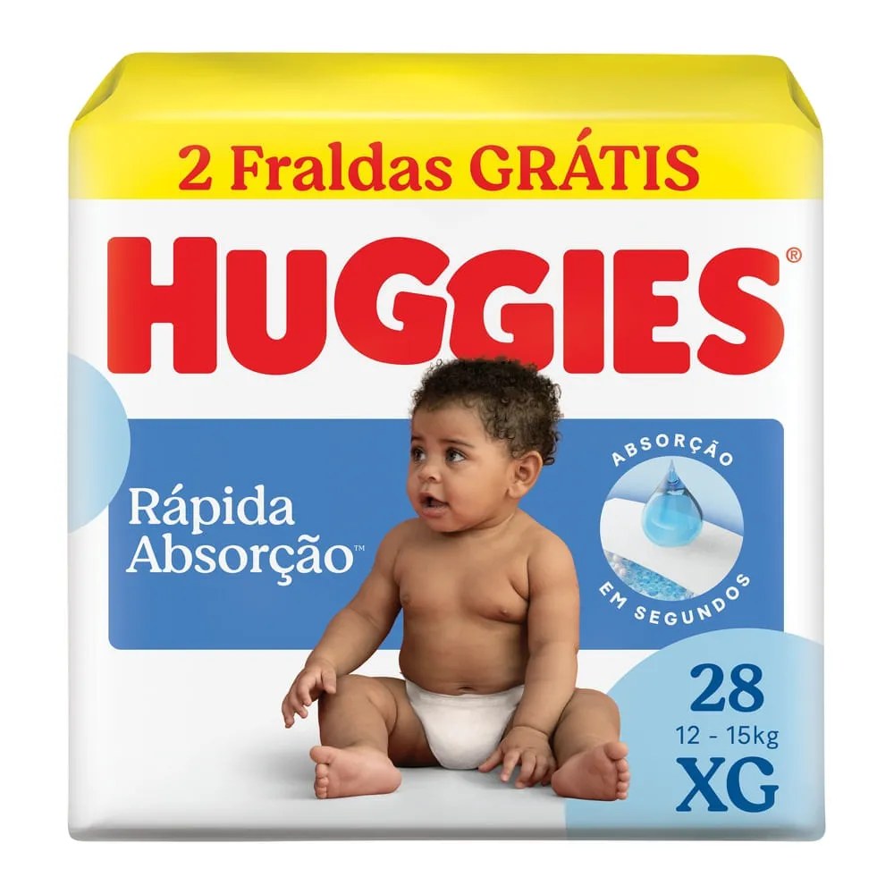 Fralda Huggies Xg Rápida Absorção 28 Unidades — foto do produto em fundo branco