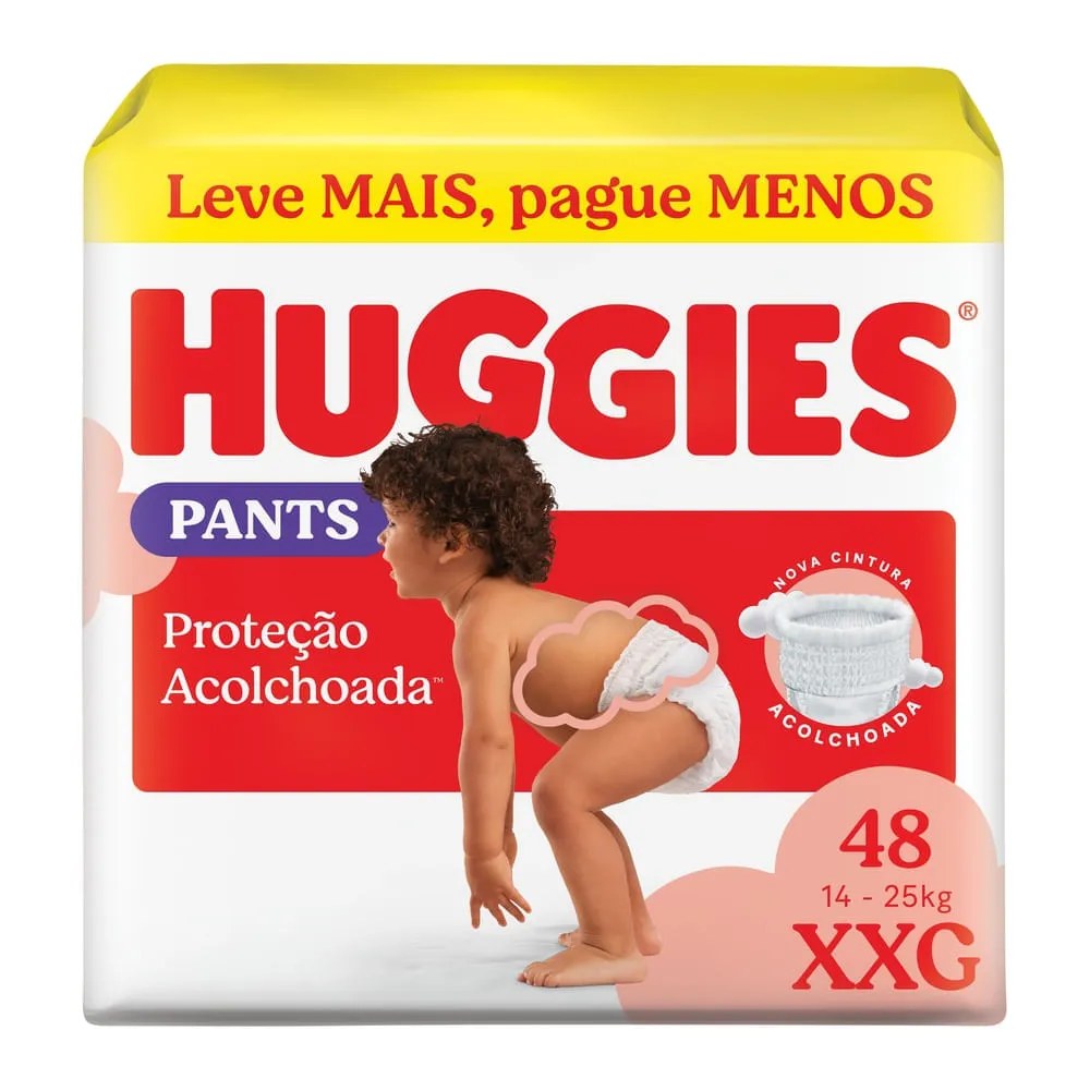 Fralda Huggies Xxg Pants Proteção Acolchoada 48 Unidades — foto do produto em fundo branco