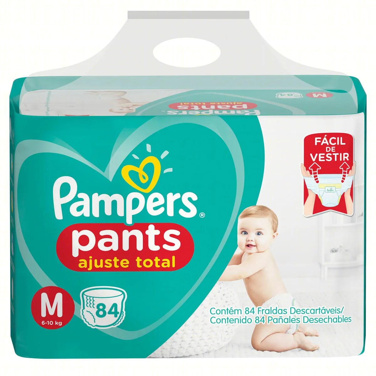 Fralda Pampers Pants Com 84 Tamanho M — foto do produto em fundo branco