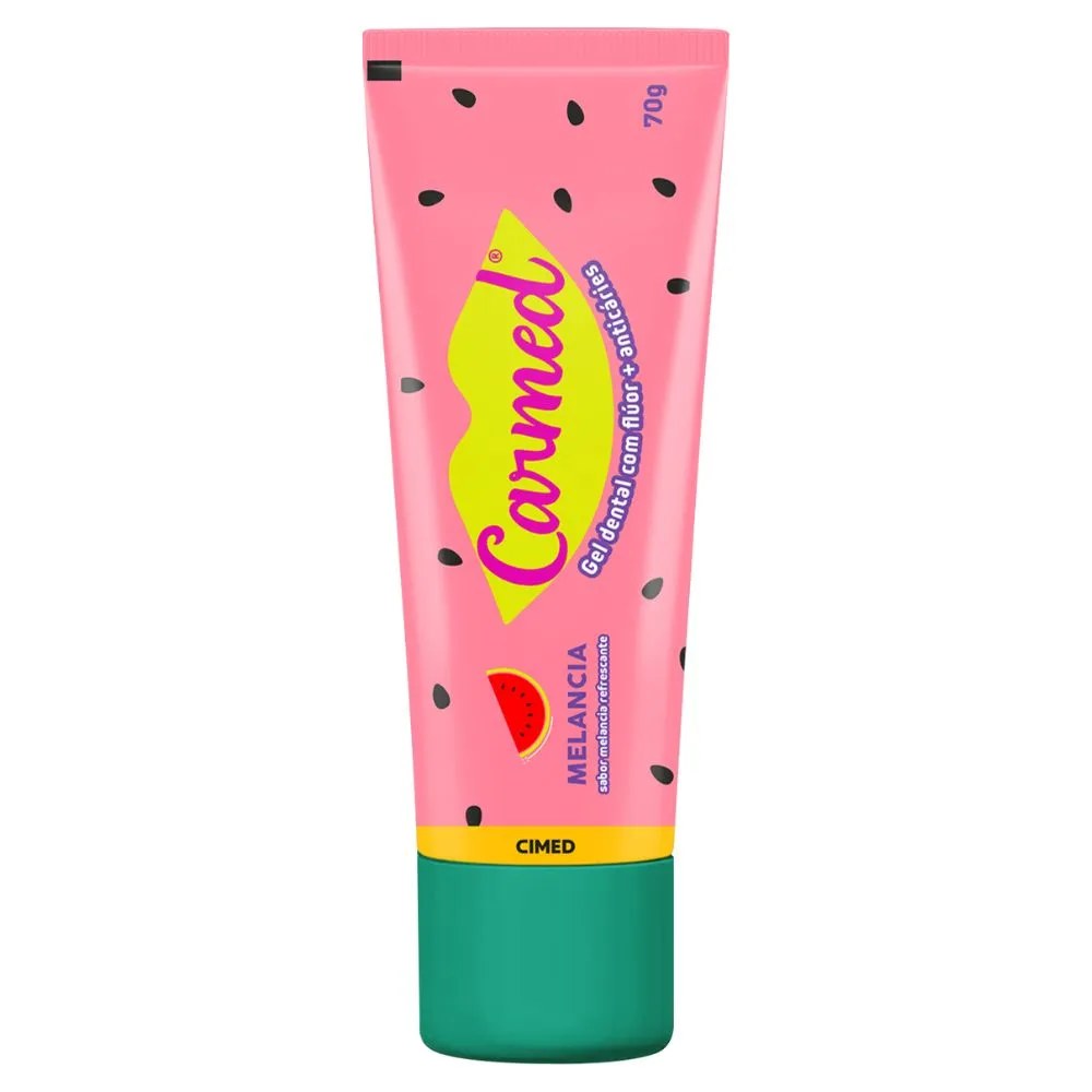 Gel Dental Carmed Melancia 70gr — foto do produto em fundo branco