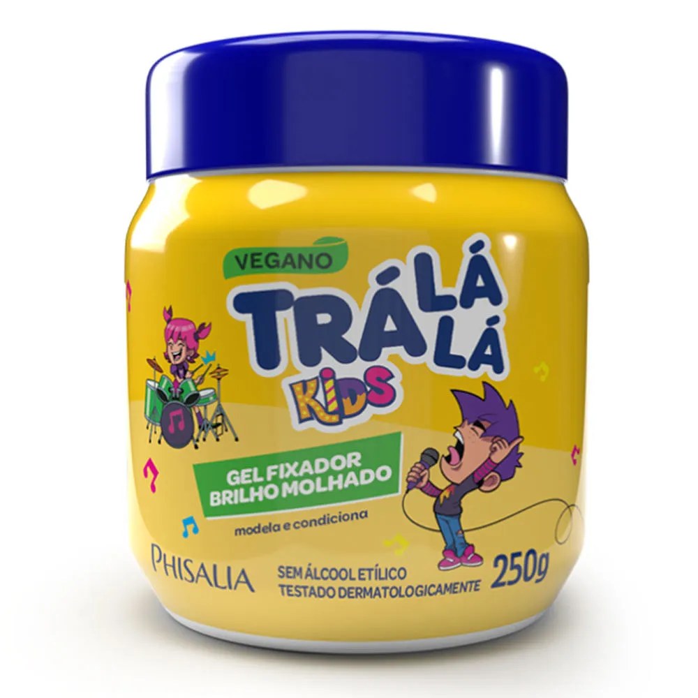 Gel Fixador Tra La La Kids 250gr Brilho Molhado — foto do produto em fundo branco