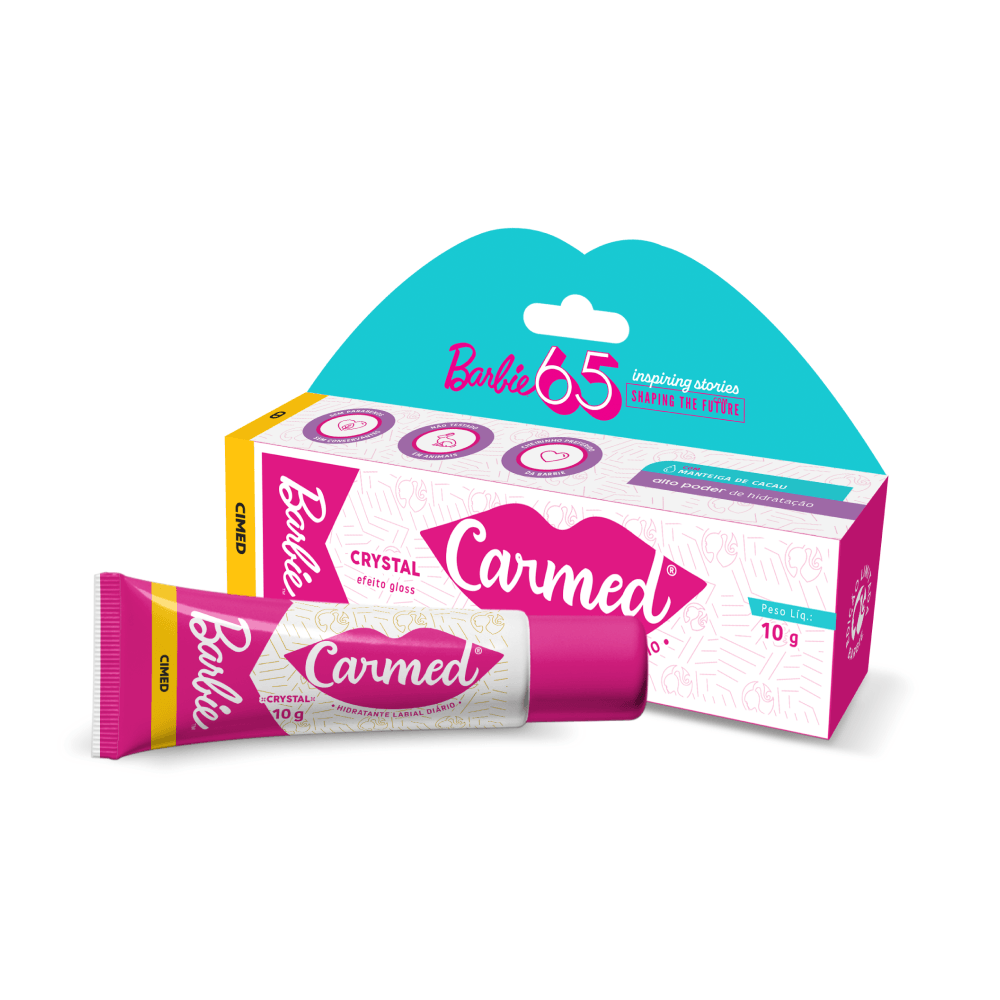 Hidratante Labial Carmed Barbie Crystal 10g — foto do produto em fundo branco