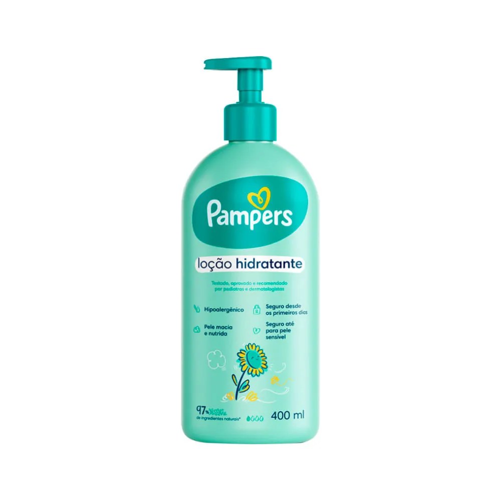 Hidratante Pampers 400ml Locao — foto do produto em fundo branco