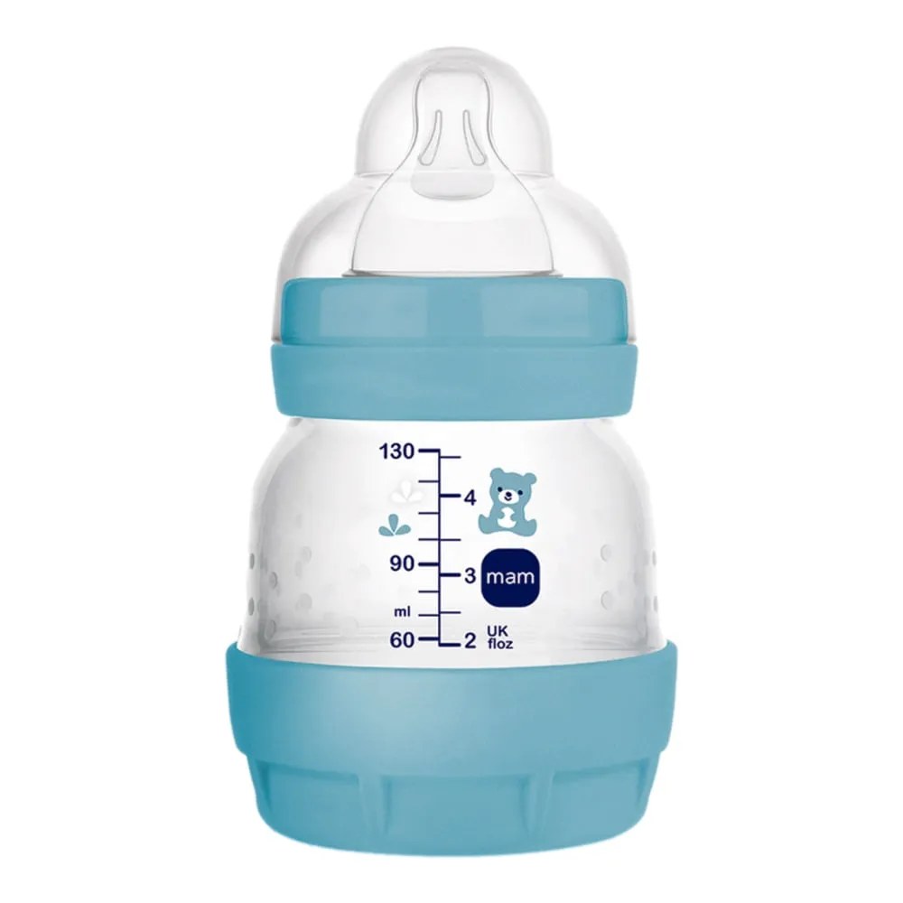 Mamadeira Mam Easy Start 130ml Azul — foto do produto em fundo branco