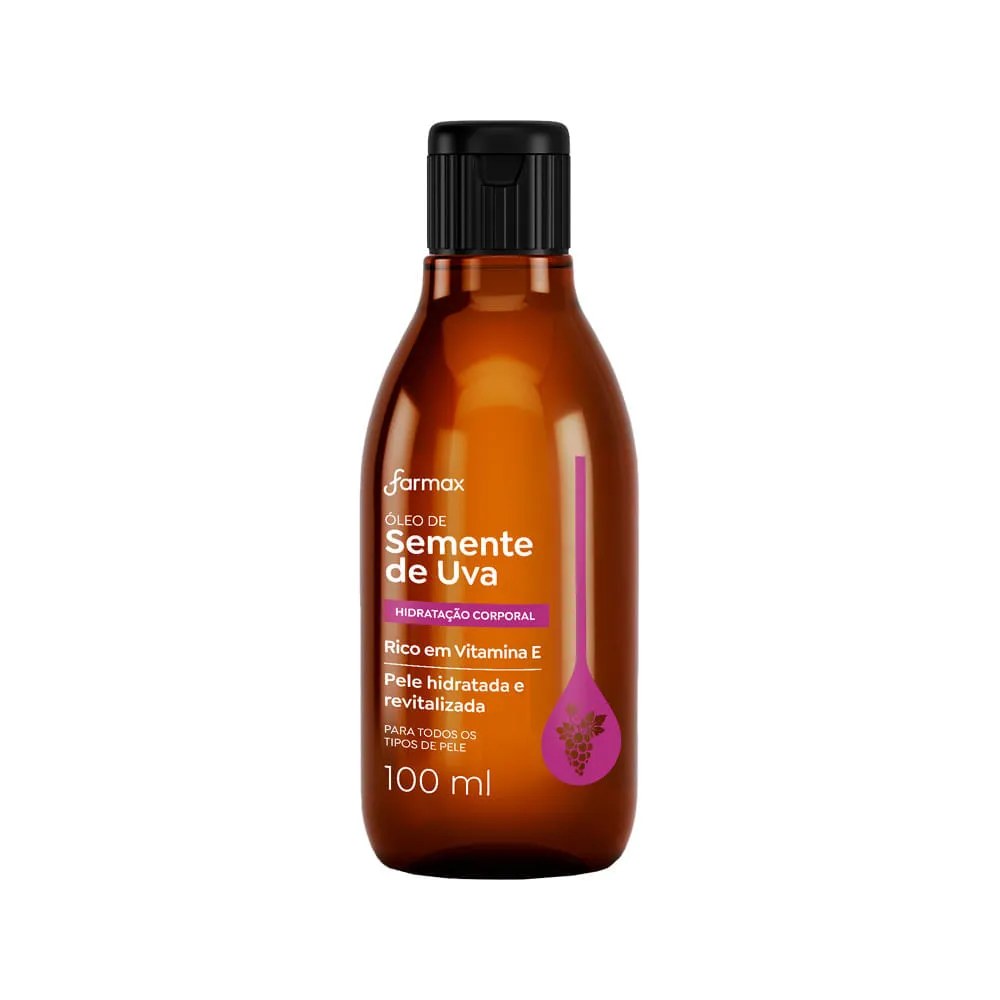 Oleo Corporal Farmax 100ml Semente De Uva — foto do produto em fundo branco