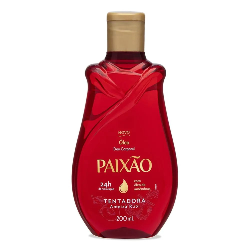 Óleo Deo Corporal Paixão Tentadora Ameixa Rubi 200ml — foto do produto em fundo branco