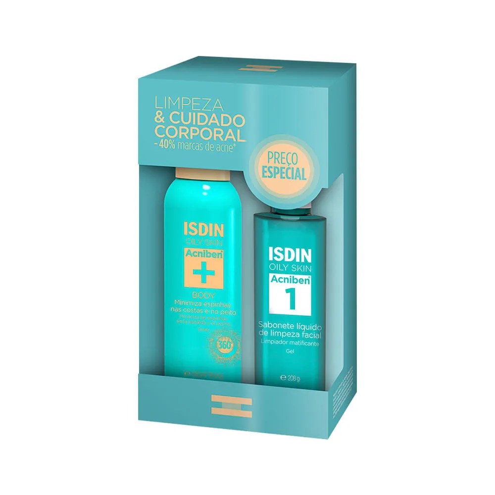 Pack Acniben Body Spray + Gel De Limpeza 208g — foto do produto em fundo branco