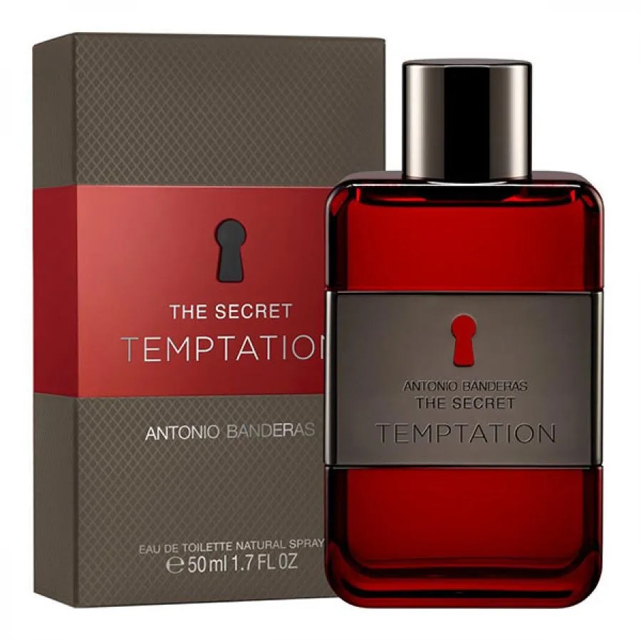 Perfume Antonio Banderas The Secret Temptation Men 50ml Edt — foto do produto em fundo branco