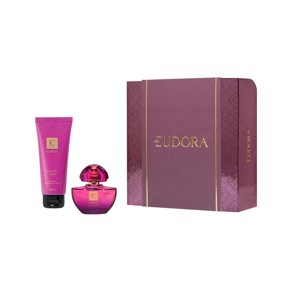 Perfume Eudora Eau De Parfum Roxo 35ml + Loção Hidratante Corporal 100ml — foto do produto em fundo branco
