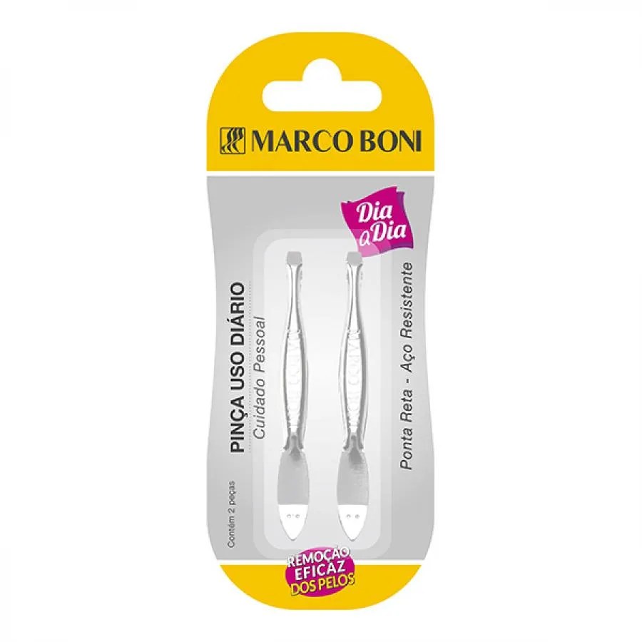 Pinça Marco Boni Com 2 Unidades Ref.6011 — foto do produto em fundo branco