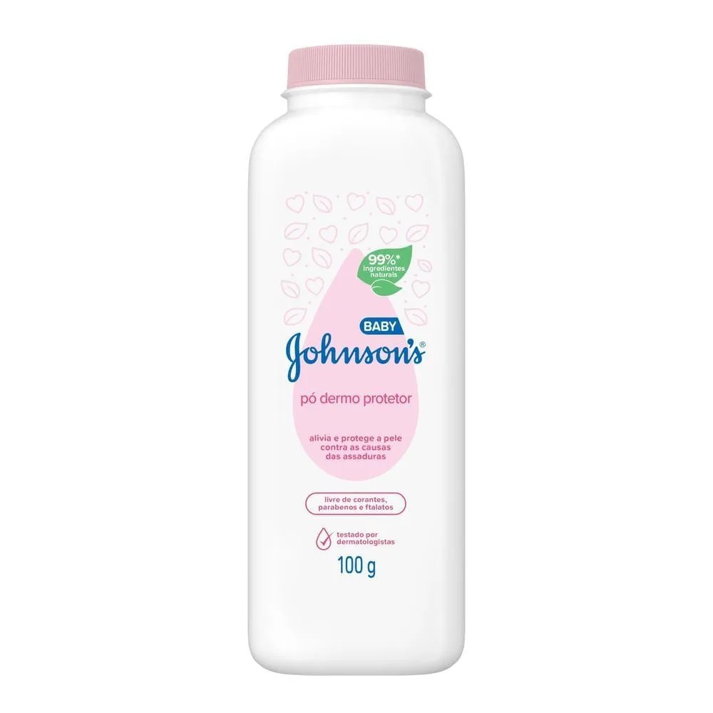 Po Dermo Protetor Johnson Baby 100gr — foto do produto em fundo branco