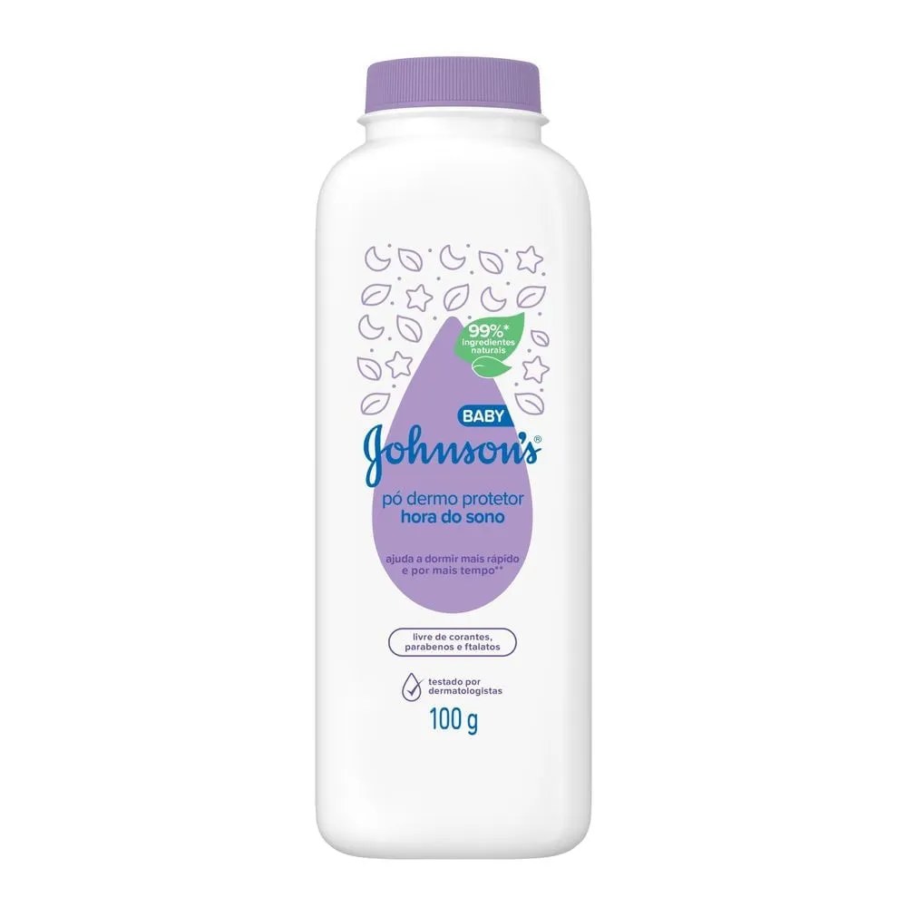 Pó Dermo Protetor Johnson's Baby Hora Do Sono 100g — foto do produto em fundo branco
