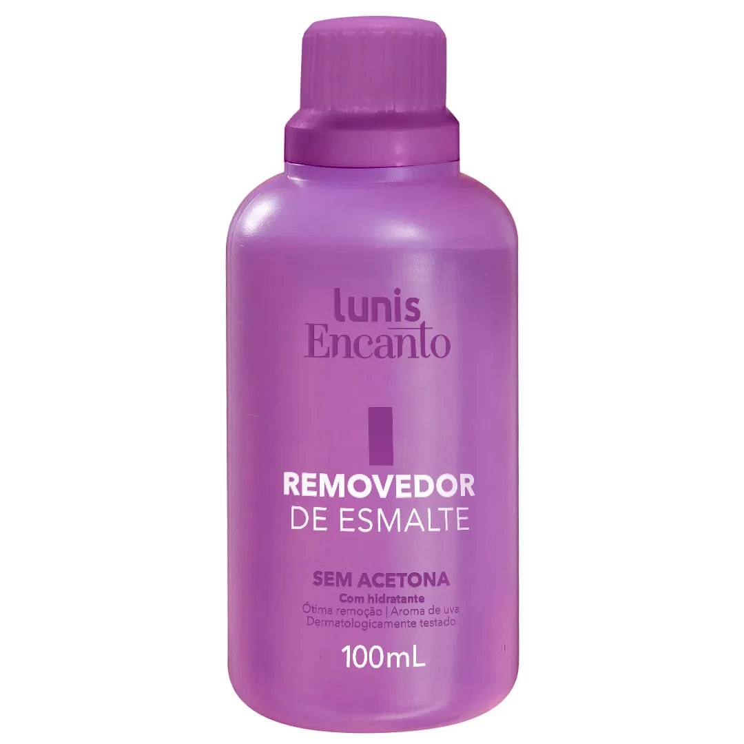 Removedor Esmalte Lunis Encanto 100ml Sem Acetona — foto do produto em fundo branco
