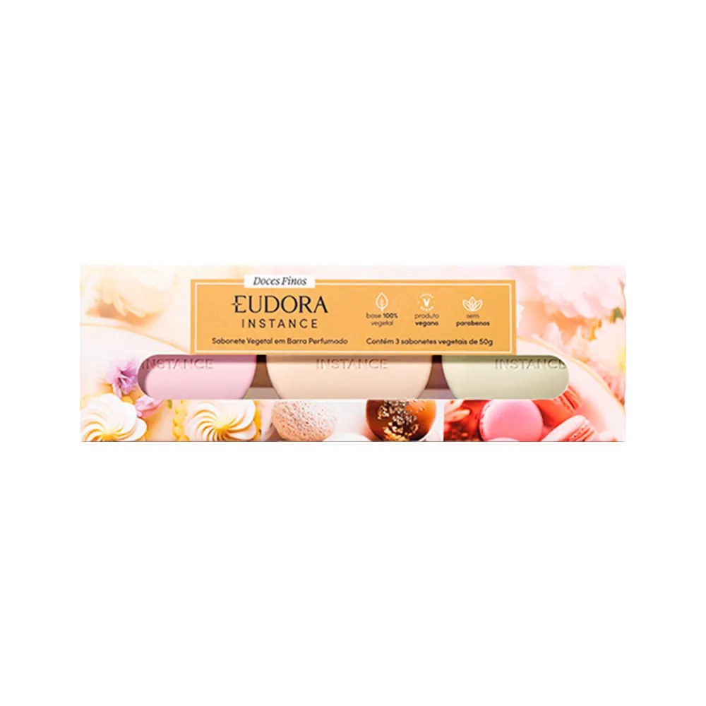 Sabonete Instance Barra Com 3x50gr Doces Finos — foto do produto em fundo branco