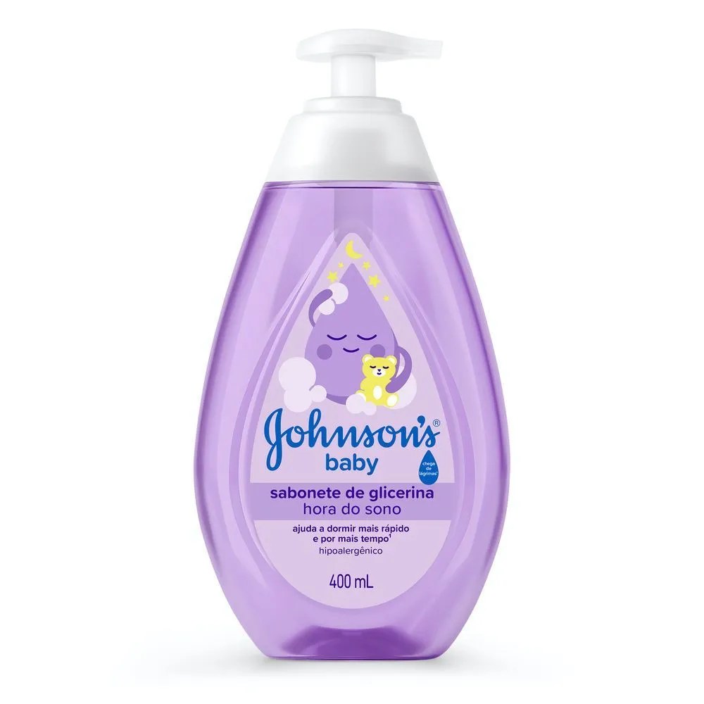 Sabonete Johnson Baby Liquido 400ml Hora Do Sono — foto do produto em fundo branco