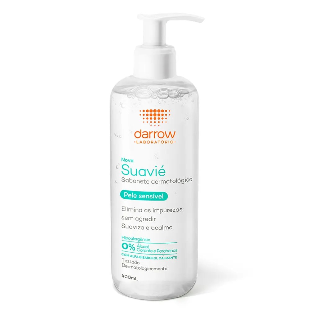 Sabonete Líquido Dermatológico Darrow Suavié Pele Sensível 400ml — foto do produto em fundo branco