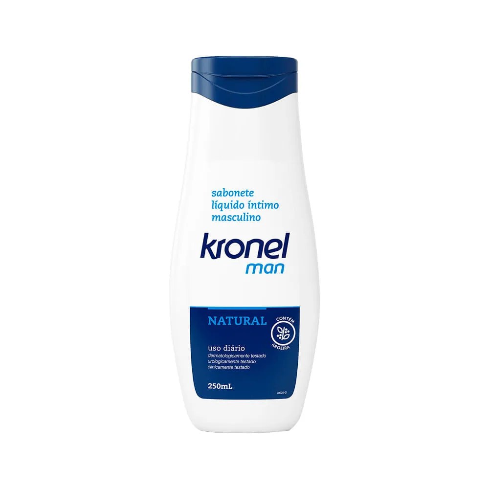 Sabonete Liquido Intimo Kronel Man Natural 250ml — foto do produto em fundo branco
