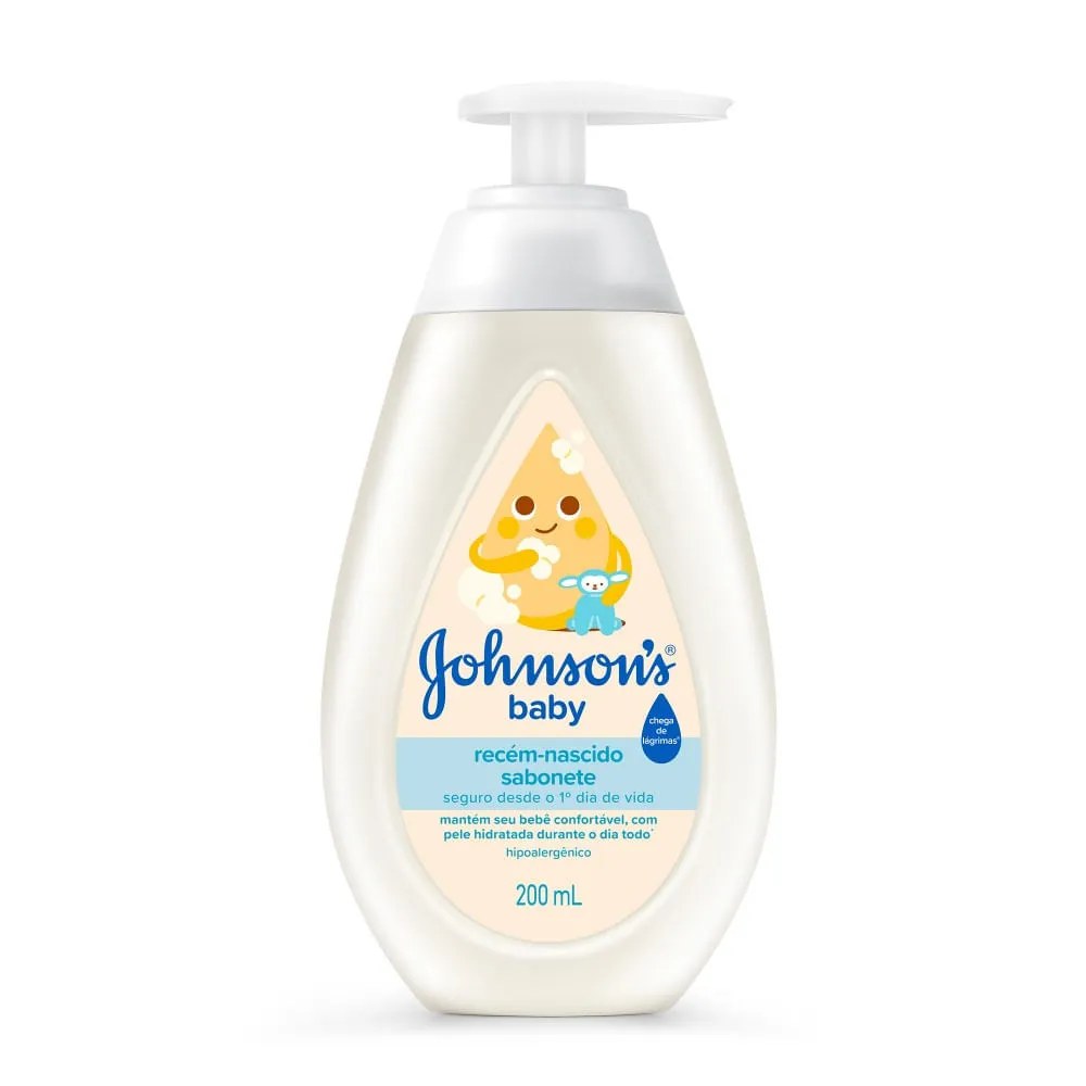 Sabonete Líquido Johnson's Recém-nascido 200ml — foto do produto em fundo branco