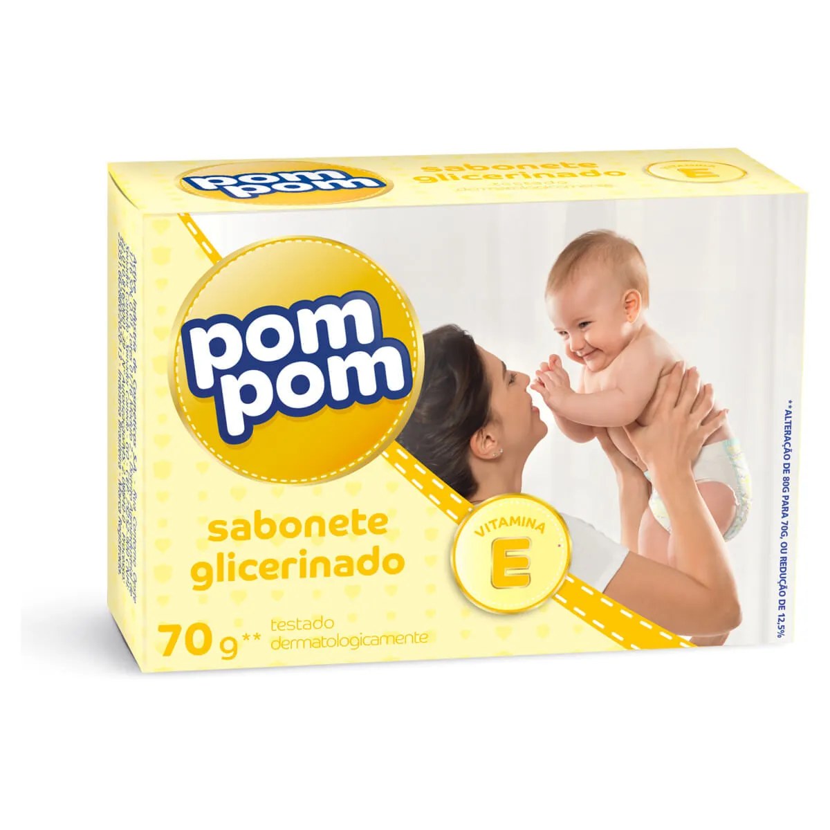 Sabonete Pom Pom Glicerinado 70g — foto do produto em fundo branco