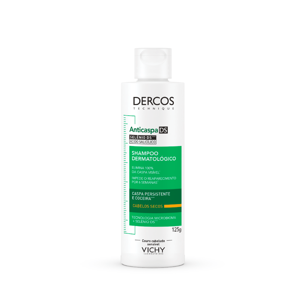 Shampoo Dermatológico Vichy Dercos Anticaspa Ds 125g — foto do produto em fundo branco