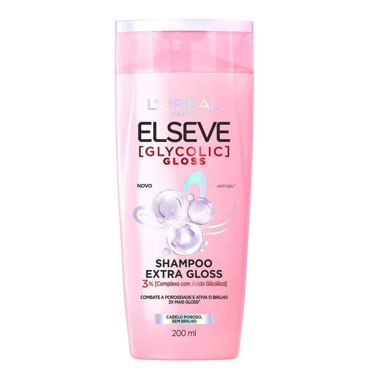 Shampoo Elseve 200ml Glycolic Gloss — foto do produto em fundo branco