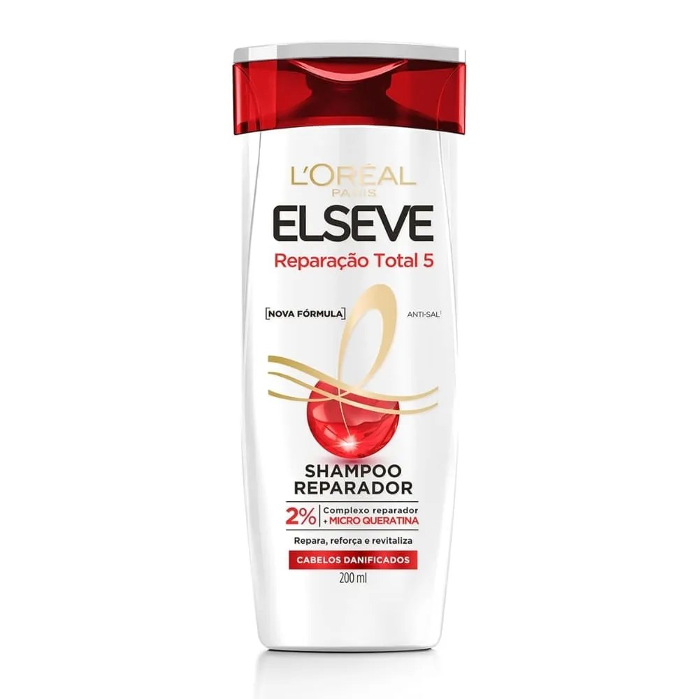 Shampoo Elseve Reparação Total 5 200ml — foto do produto em fundo branco