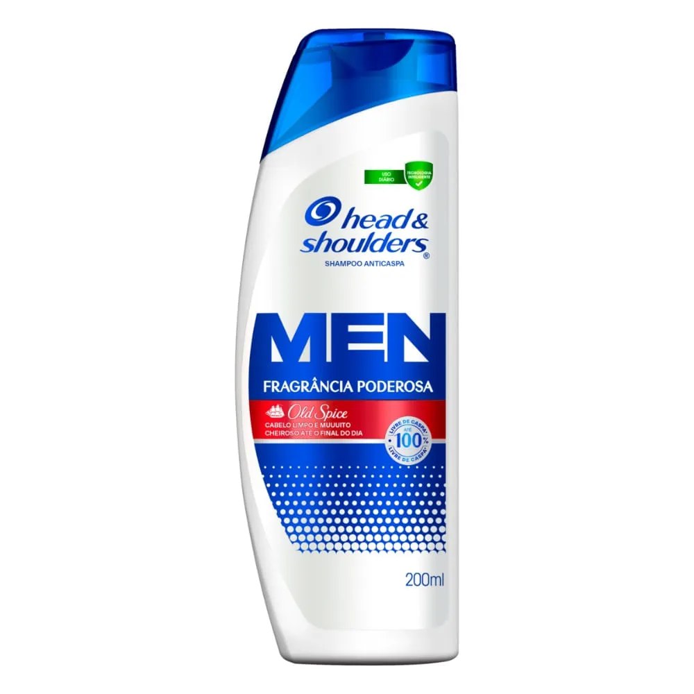 Shampoo Head Shoulders Men 200ml Old Spice — foto do produto em fundo branco